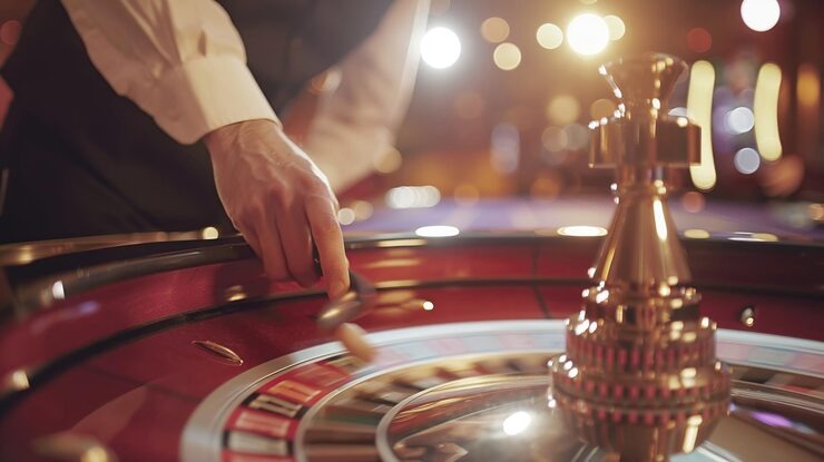 Live dealer table with professional croupier and multi-camera setup